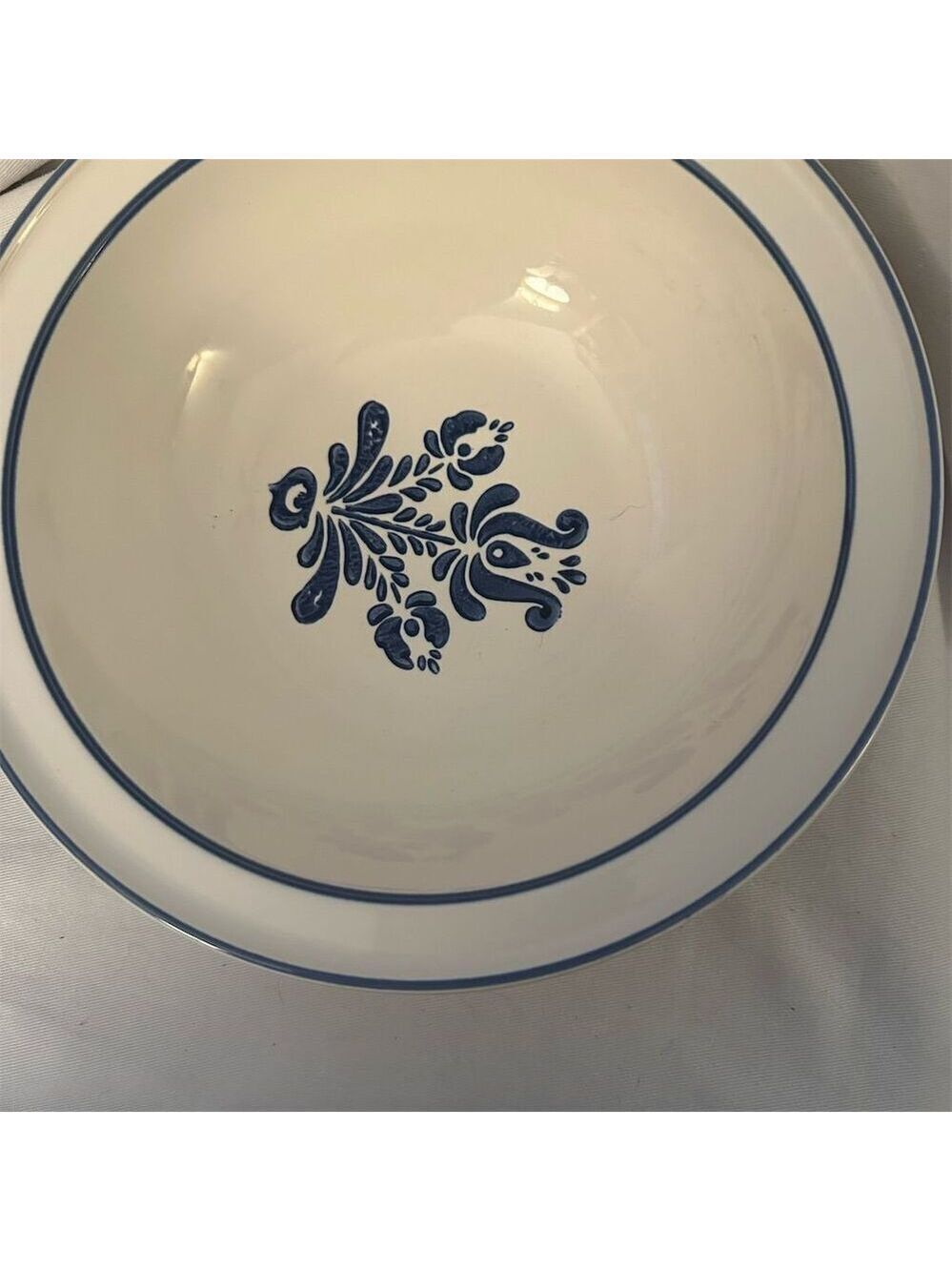 Vintage Pfaltzgraff Blue Village Stoneware Serving Bowl 8.75" Floral